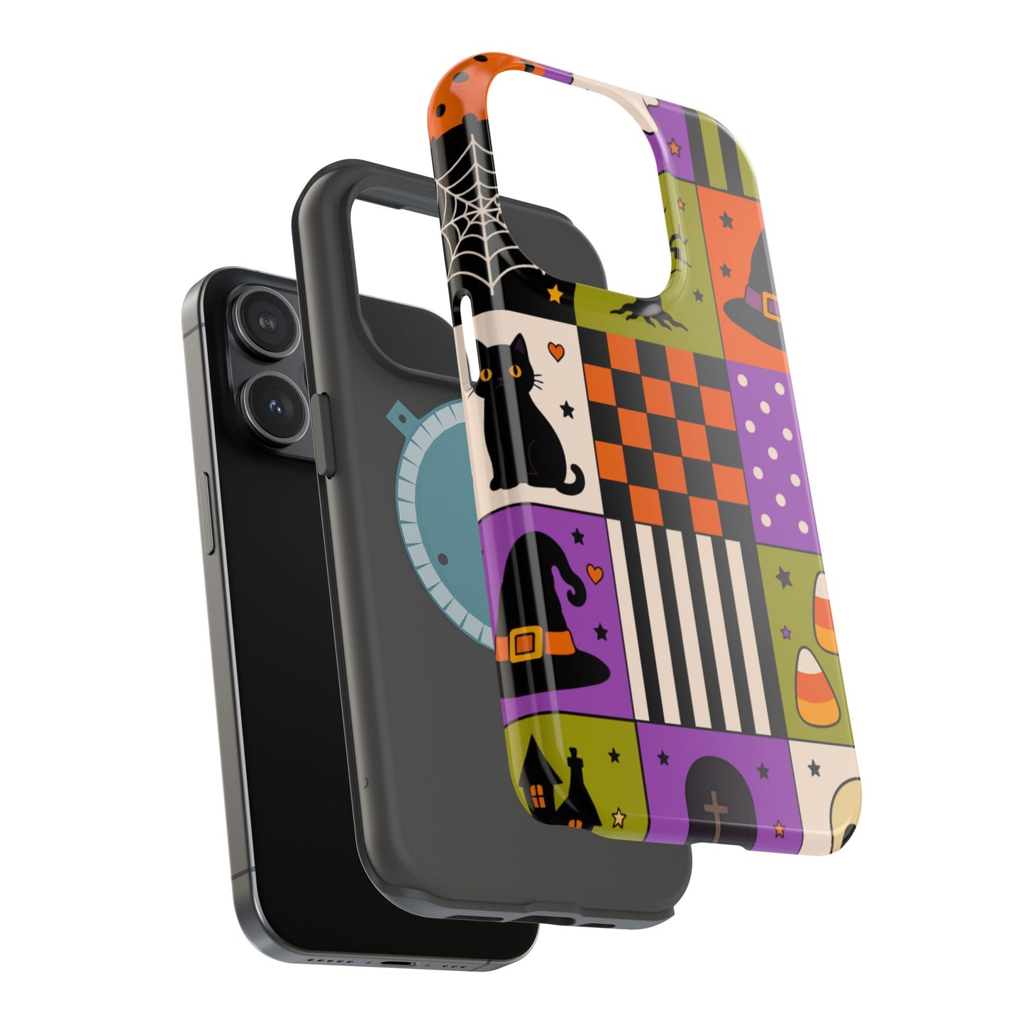 Wireless-Charging Compatible Case – Spooky Patchwork
