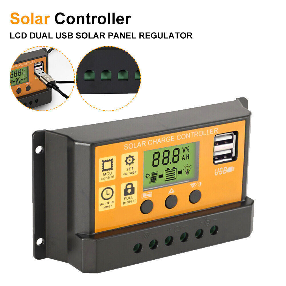 MPPT Solar Charge Controller: 30-100A 12V/24V - Auto Tracking