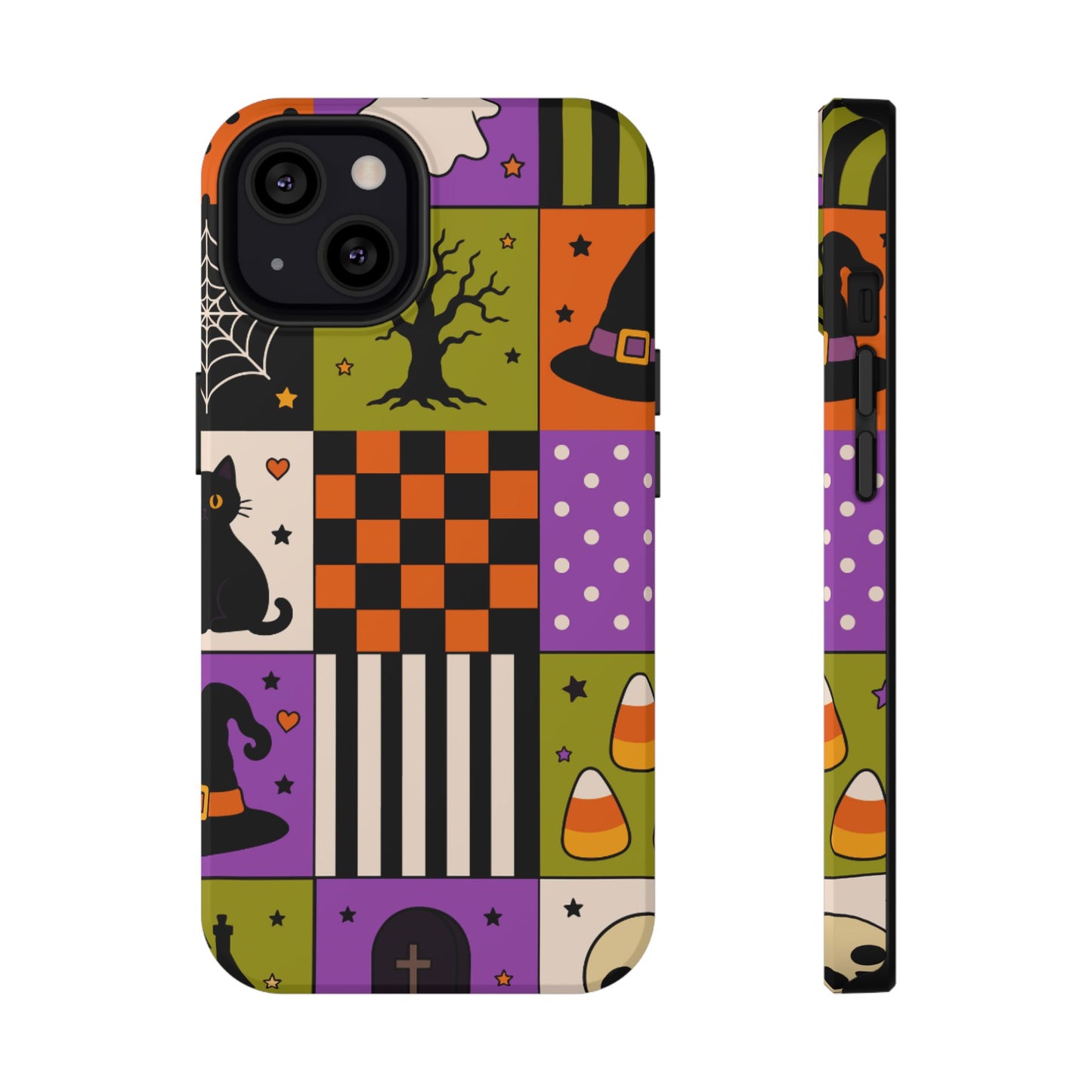 Impact-Resistant Phone Case – Spooky Patchwork