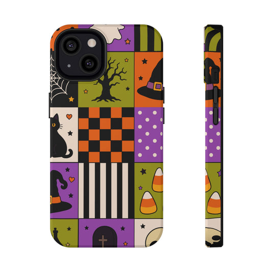 Impact-Resistant Phone Case – Spooky Patchwork