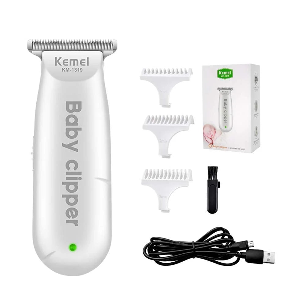 Baby Hair Clippers KM-1319 Mini Portable Electric Baby Hair Trimmer USB Rechargeable Hair Clipper Kids Hair Cutting Quiet Infant Household Shaver
