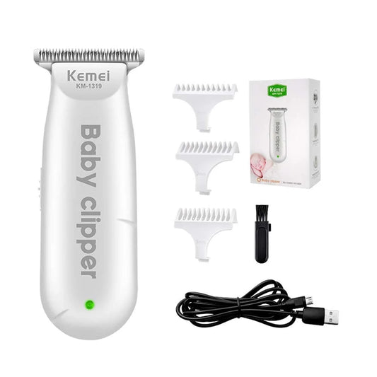 Baby Hair Clippers KM-1319 Mini Portable Electric Baby Hair Trimmer USB Rechargeable Hair Clipper Kids Hair Cutting Quiet Infant Household Shaver