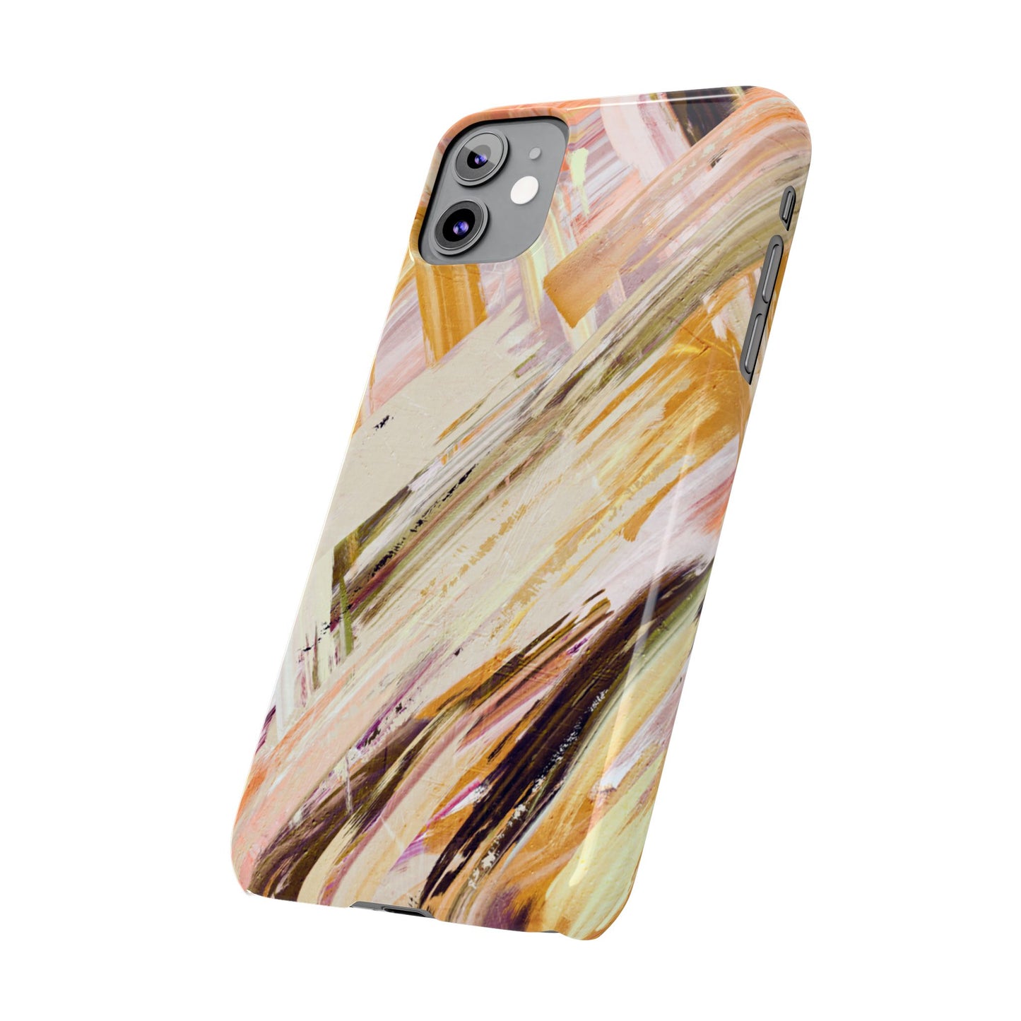 Slim Phone Case – Brush & Bronze