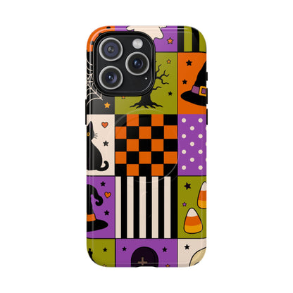 Protective Magnetic Phone Case – Spooky Patchwork