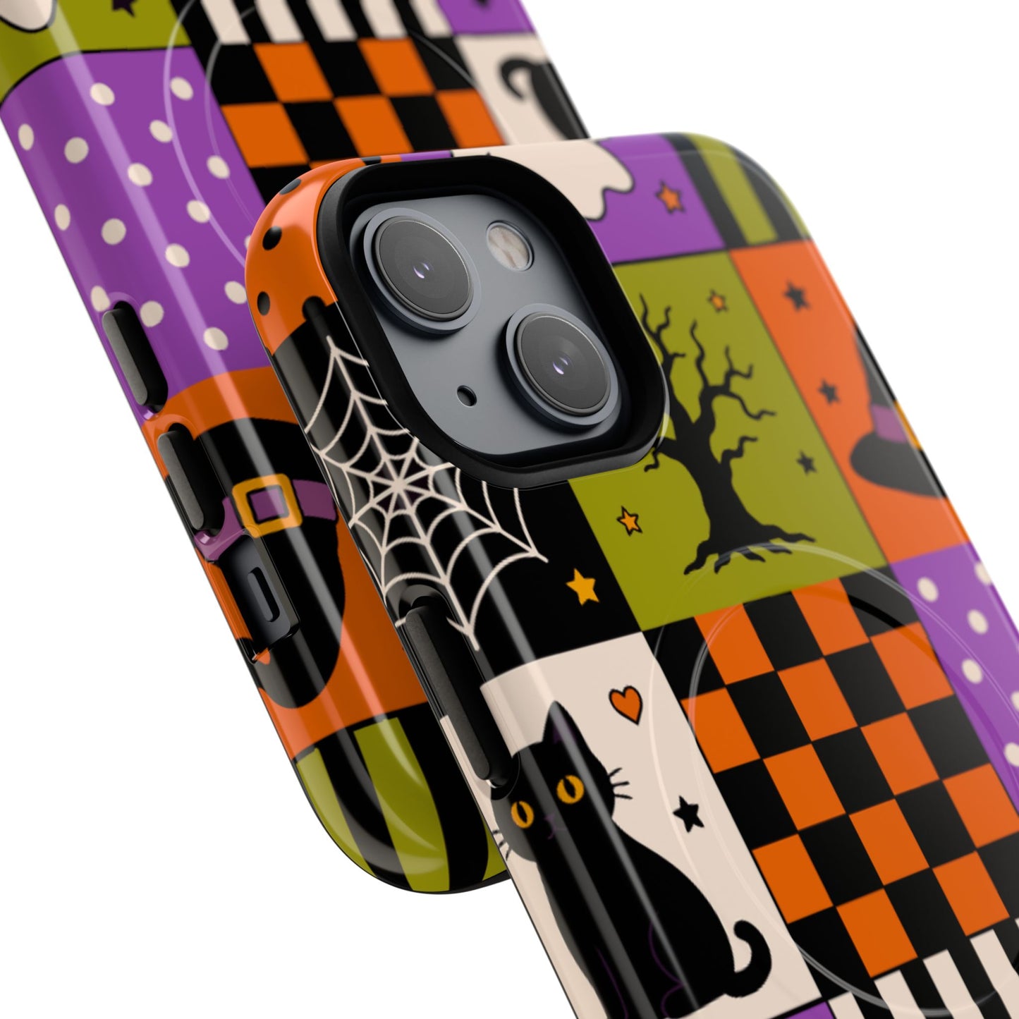 Protective Magnetic Phone Case – Spooky Patchwork
