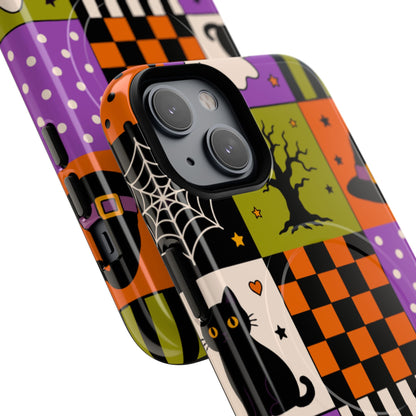 Protective Magnetic Phone Case – Spooky Patchwork