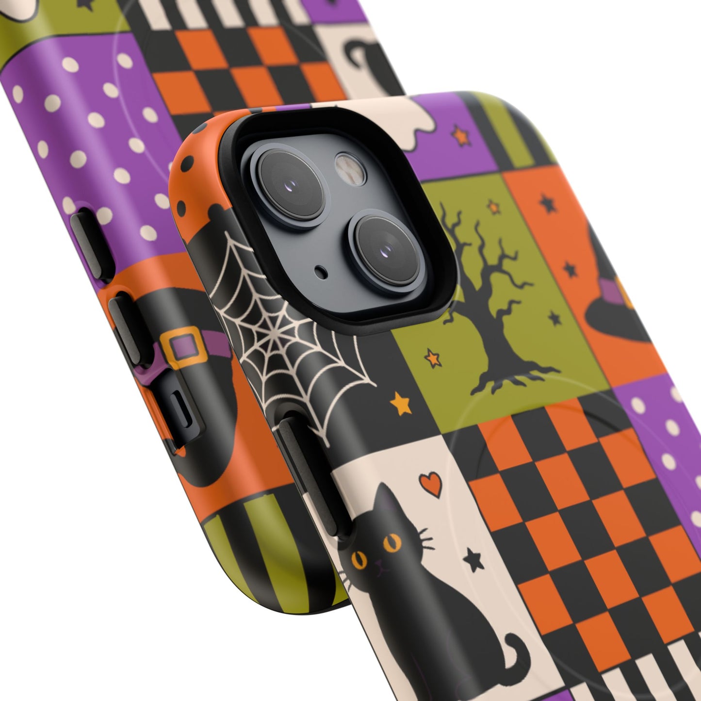 Protective Magnetic Phone Case – Spooky Patchwork