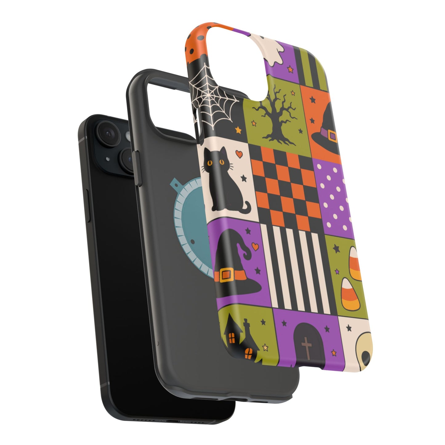 Wireless-Charging Compatible Case – Spooky Patchwork