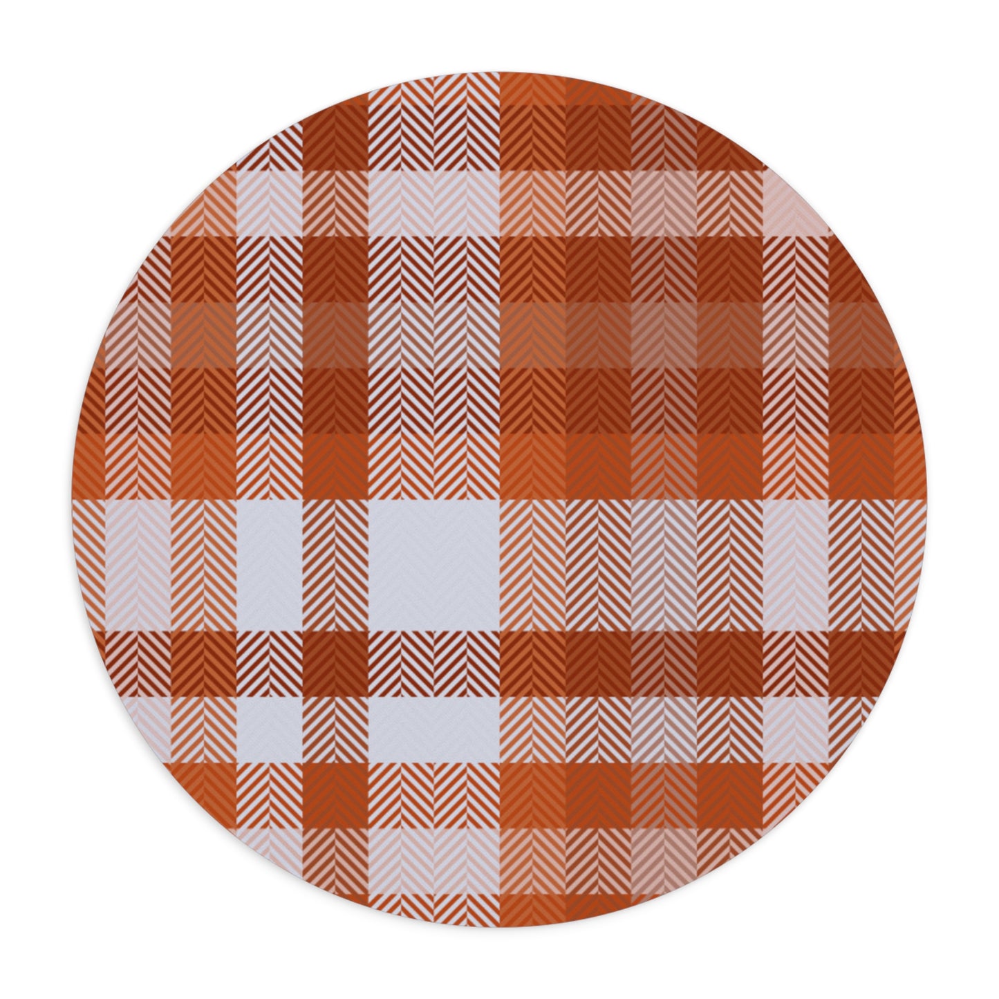 Round Mouse Pad – Spiced Plaid