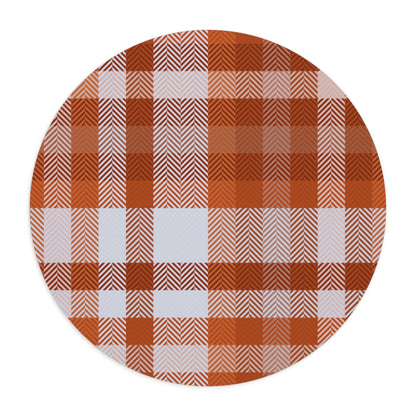 Round Mouse Pad – Spiced Plaid