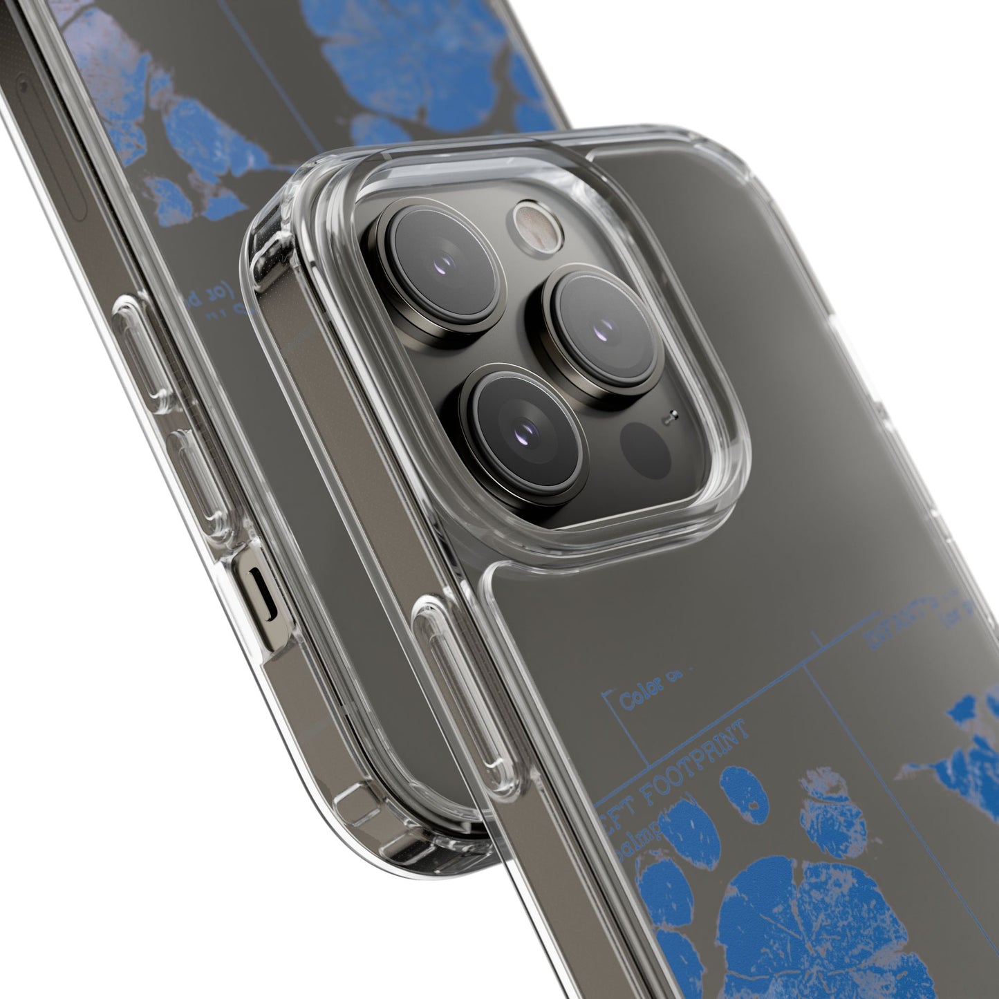 Clear Phone Case – Mom’s Little Blue Footprints