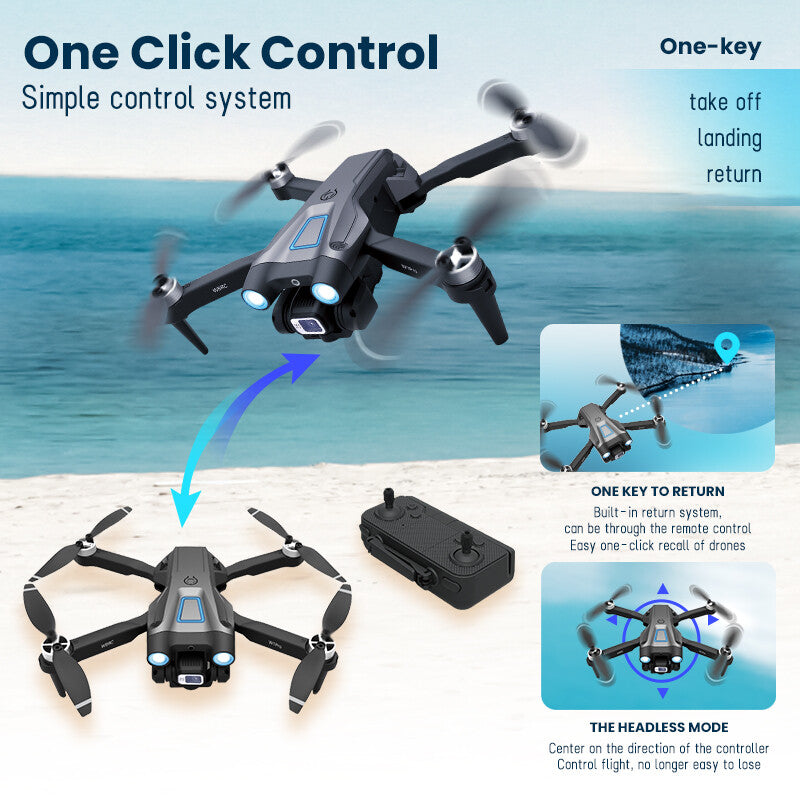 2024 New RC Drone with 4K HD Dual Camera WIFI FPV Foldable Quadcopter +3 Battery
