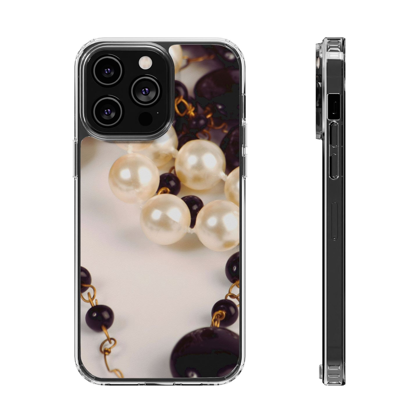 Clear Phone Case – Noir Pearl
