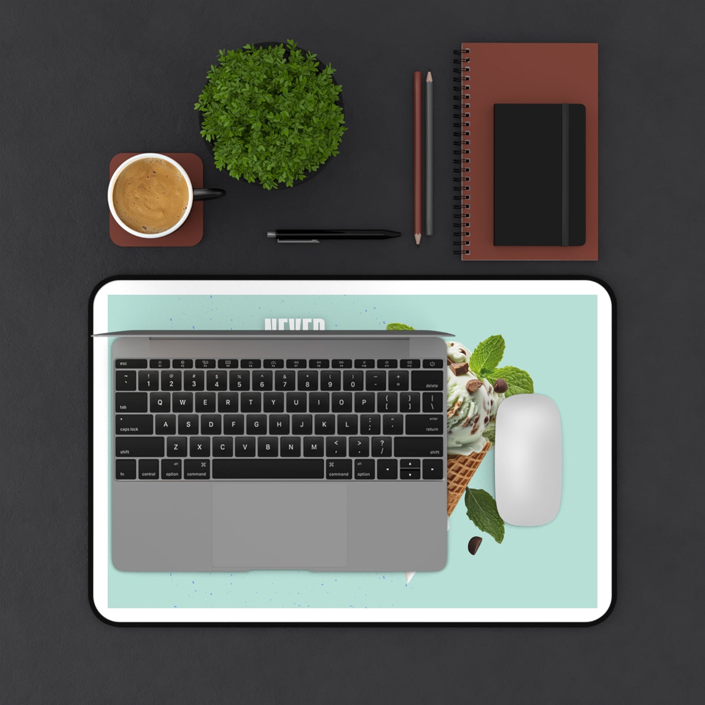 Never a Bad Connection – Mint Ice Cream Desk Mat