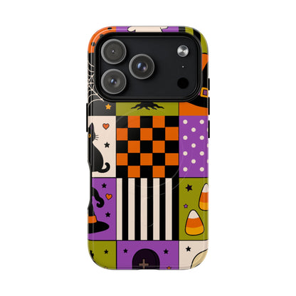 Protective Magnetic Phone Case – Spooky Patchwork