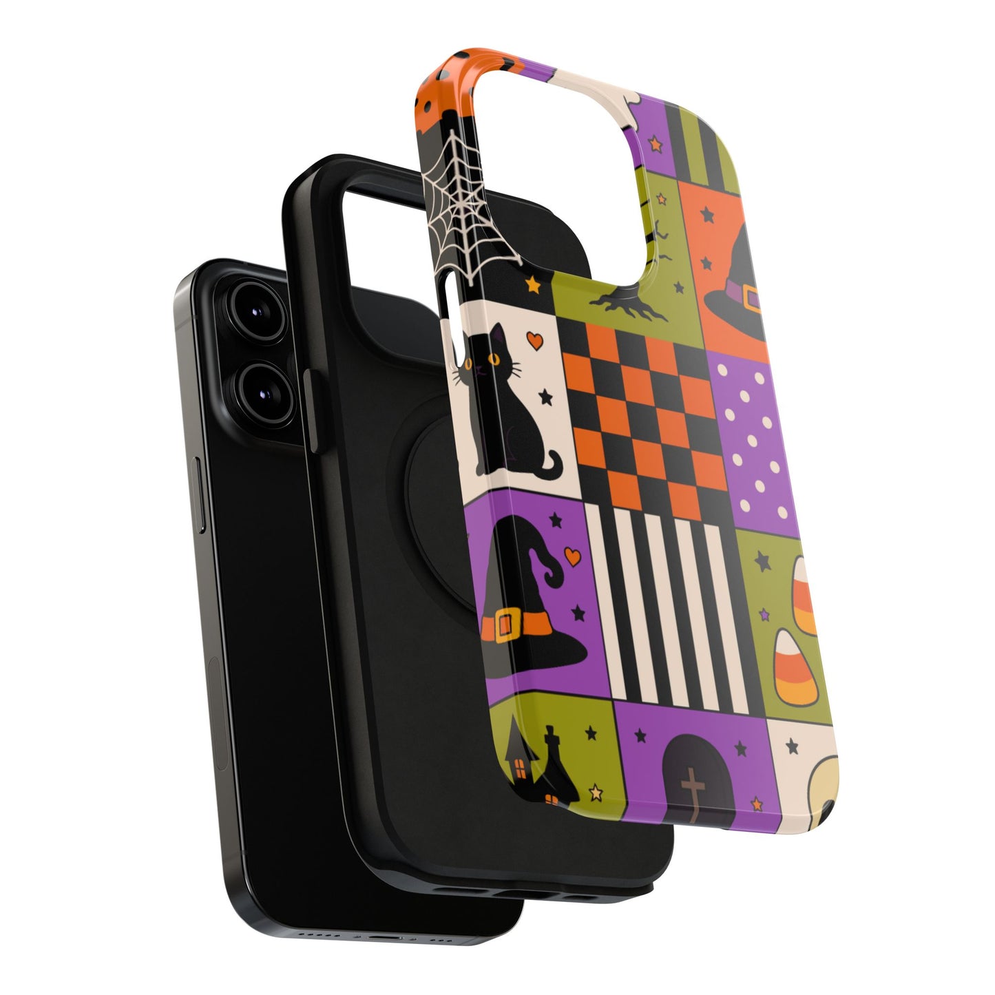 Impact-Resistant Phone Case – Spooky Patchwork