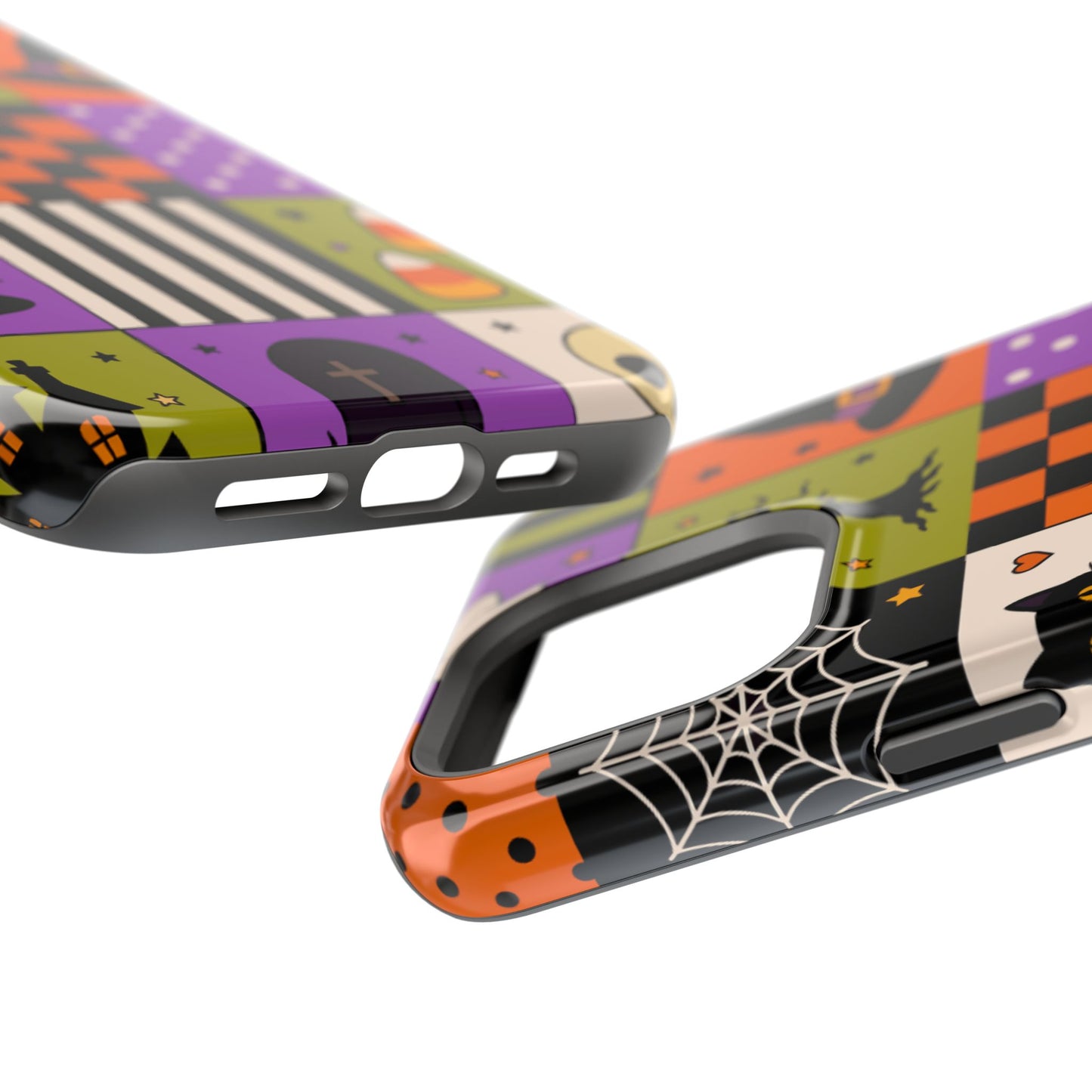 Wireless-Charging Compatible Case – Spooky Patchwork