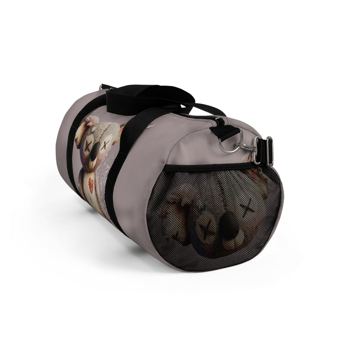 Cute Distressed Teddy Duffel Bag – Plush Heart Travel Gym Bag