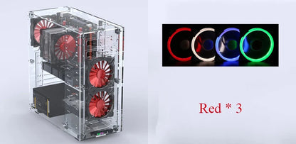 DIY Acrylic Computer Case Customized Full Transparent ATX Vertical Desktop Case Support MATX ITX Motherboard with USB3.0 Port