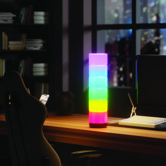 Hoodink RGB LED Corner Floor Lamp with USB- Dimmable Multicolor, -In Standing Light for Living Room, Bedroom, Game Room - Modern RGB Light for Home Decor