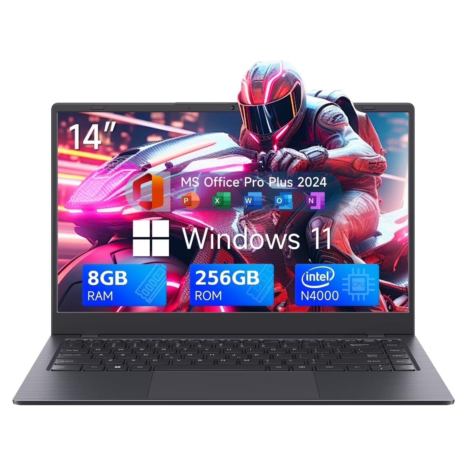 14 Inch Windows 11 Laptops New Intel Celeron N4020 up to 2.6Ghz 8GB RAM 256GB ROM Netbook Laptop Computer for Beginner, Student, Business