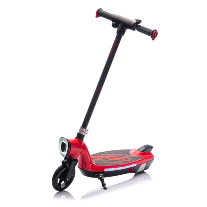 Kids Electric Scooter - 5.59-6.84 MPH, LED Lights, Rear Brake, Kickstand, Bell, Wide Pedal, Ages 6+