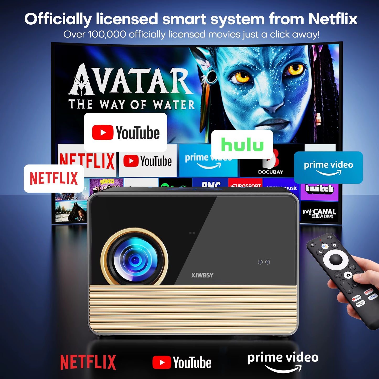 2026 X06 50000Lumens Daylight Projector Full HD 1080P Laser TOF Focus Projector BT5.4 Wifi6 UHD Google TV Projector 4K