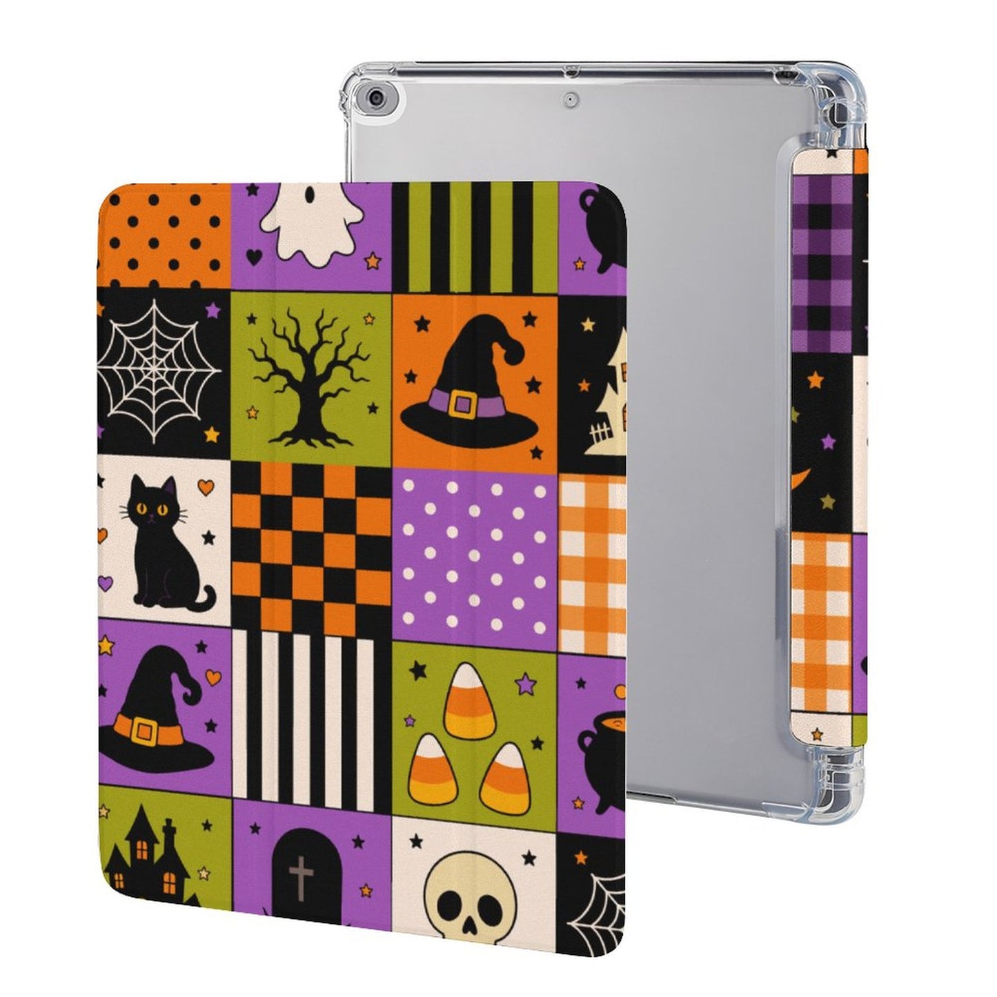 Tablet Case with Pencil Holder – Spooky Patchwork