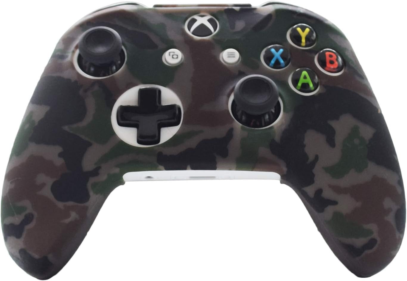 Silicone Gel Cover Skin Protector Kits Compatible with Xbox One/Xbox One S/Xbox One X Controller Video Games1 X Controller Camouflage Cover with 8 X Thumb Grip Caps(Grey)