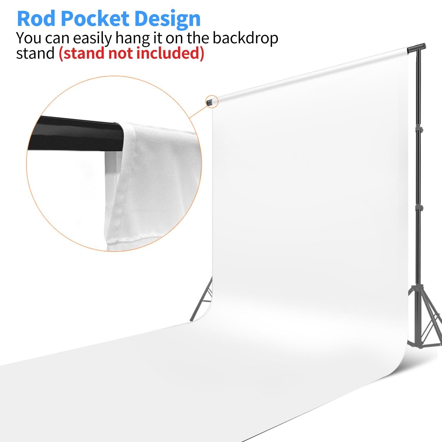 White Photo Backdrop Background, 10X20 Ft White Screen for Photography, Seaml...