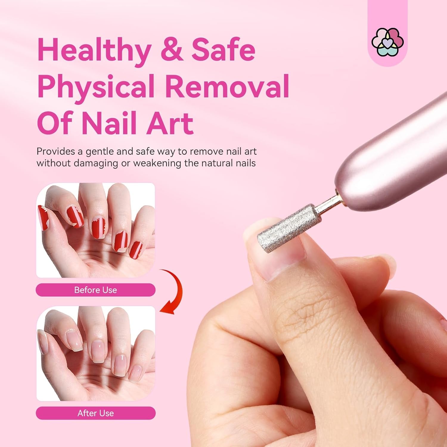 Electric Nail Drill: 2025 Electric Nail File Rose Efile Nail Drill Professional Manicure with 6PCS Nail Drill Bits Portable Nail File & Salon Use Manicure Pedicure at Home