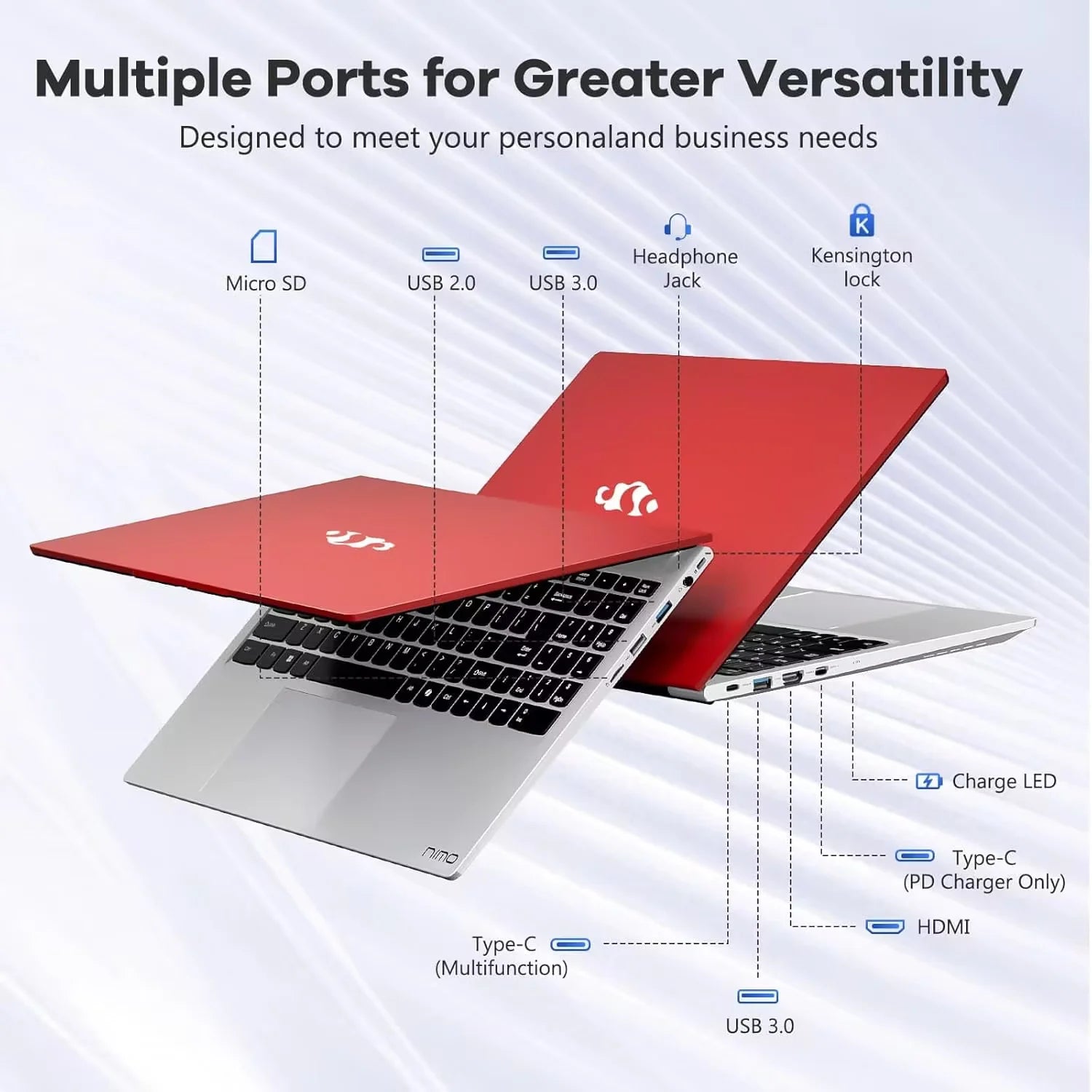 15.6" FHD High-Performance Laptop Windows 11 Conference Camera Backlit Keyboard Type-C 65W PD Fast Charger Intel N100 16GB RAM 1TB SSD Lightweight PC Computer Fingerprint