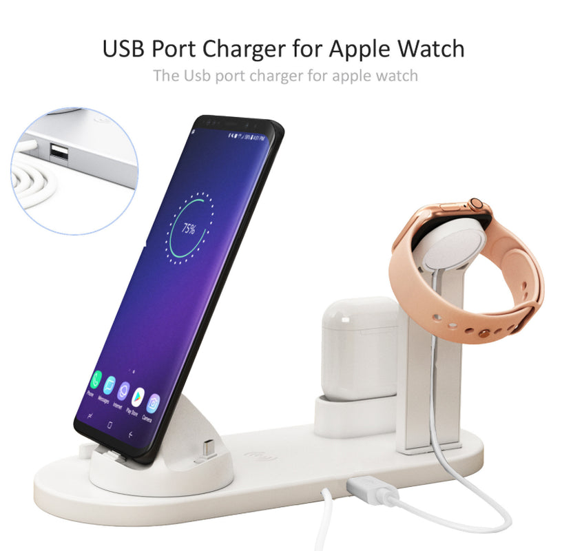 3-in-1 Wireless Charger: Phone, Watch, & Earbuds Charging