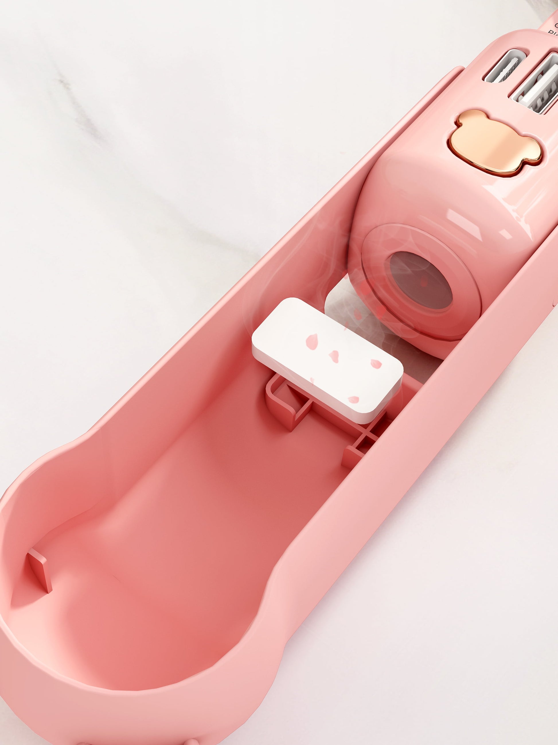 Slim Portable Fan, Thin Handheld Fan, USB Rechargeable Mini Personal , 3-Speed Foldable Small Travel Fan with Power Bank and Flashlight