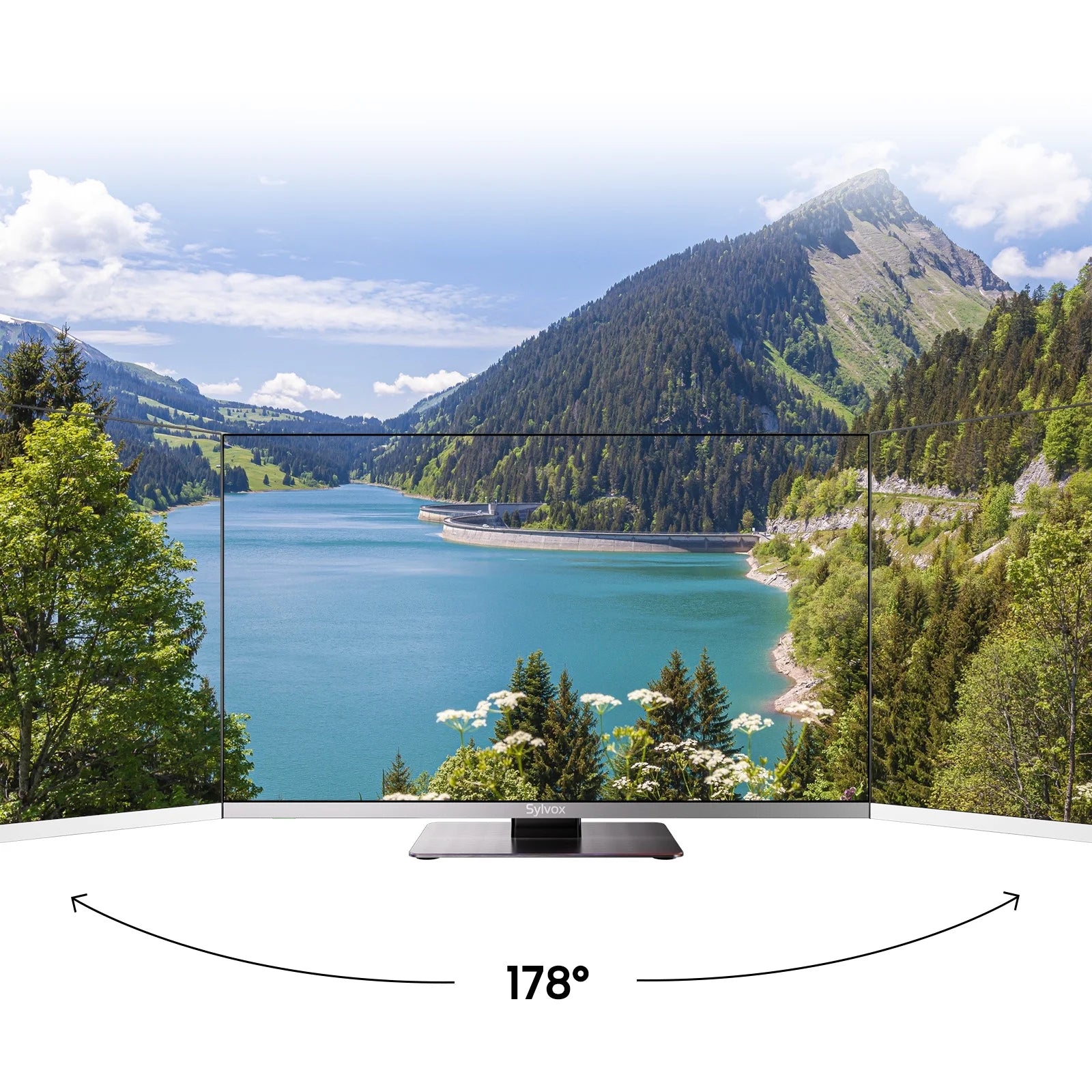 Smart RV TV, 24 Inch Android TV with Built-In DVD Player, 12 Volt TV for RV Camper, 1080P FHD, APP Store, Wifi Bluetooth, 2 HDMI & 2 USB, AC/DC Powered (Limo Series)