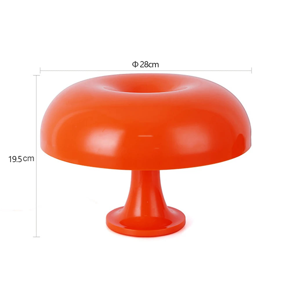 Bauhaus Mushroom Table Lamp: Orange Accent Light