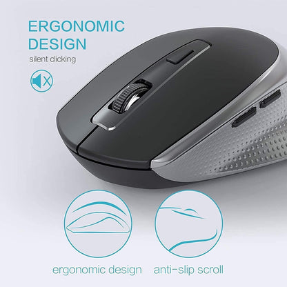 Wireless Keyboard Mouse Combo,  2.4G Ergonomic Computer Keyboard,Ergonomic Wireless Mouse for Pc,Windows, Laptop, Desktop, Chromebook,Mac-Grey