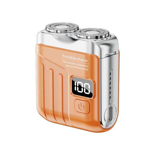 R19 Mini Electric Shaver for Men Magnetic Dual-Blade Razor Usb-Rechargeable Pocket Groomer Ultra-Compact Travel Shaver for Car Office Home Daily Care Smooth