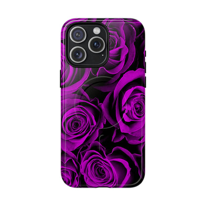 Protective Magnetic Phone Case – Amethyst Roses