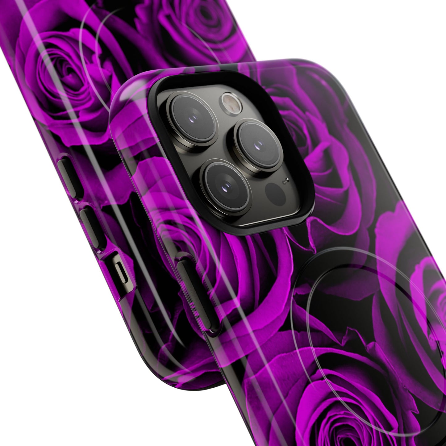 Protective Magnetic Phone Case – Amethyst Roses
