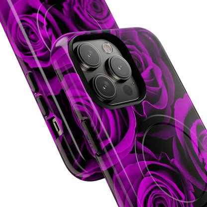 Protective Magnetic Phone Case – Amethyst Roses