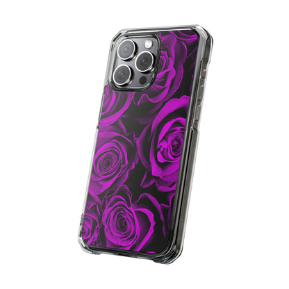 Clear Magnetic Phone Case – Amethyst Roses
