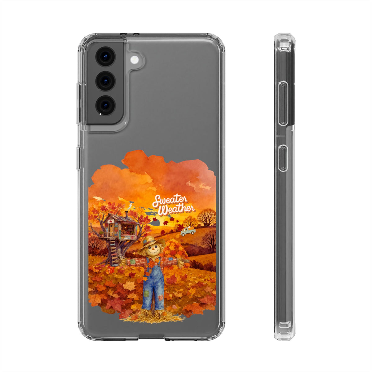 Clear Phone Case – Sweater Weather – Compatible with iPhone 13–17 & Samsung Galaxy S25–S26 Series