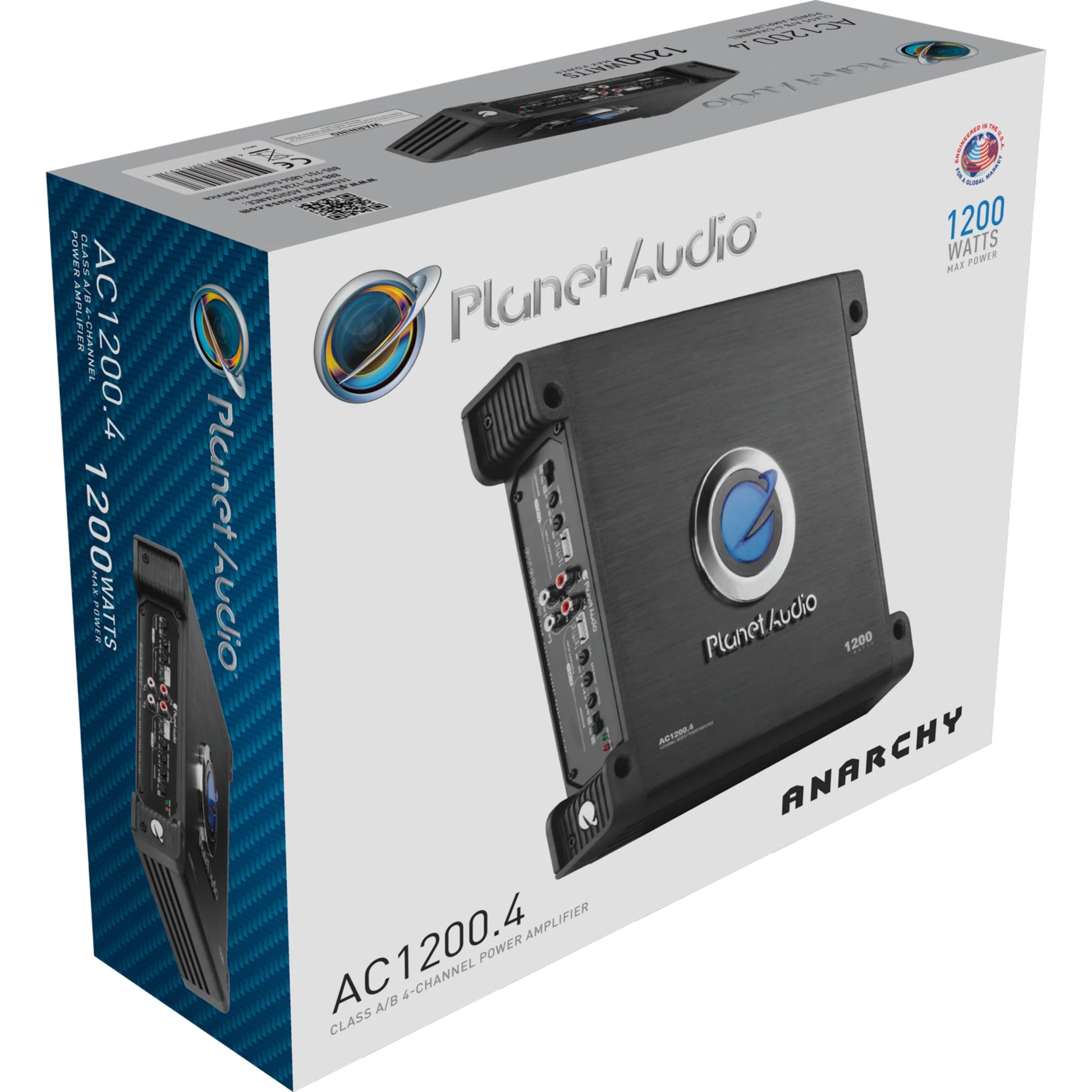 AC1200.4 Bridgeable Vehicle Audio Amplifier, Black, 7.23 Lb