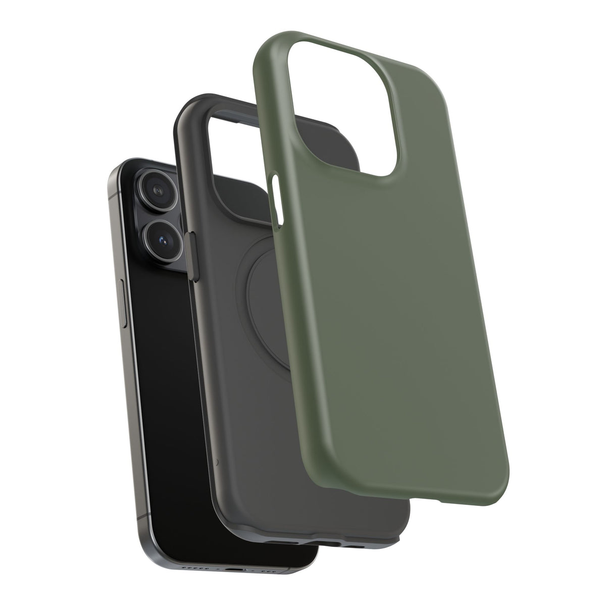 Impact-Resistant Phone Case — Military Green Protective Shockproof Cover