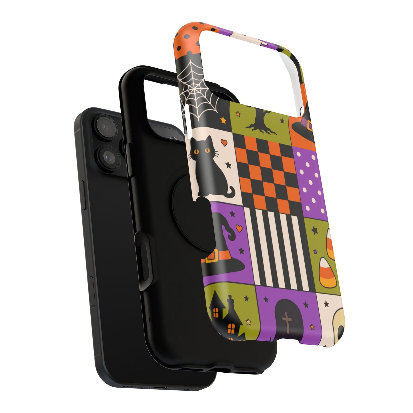 Impact-Resistant Phone Case – Spooky Patchwork