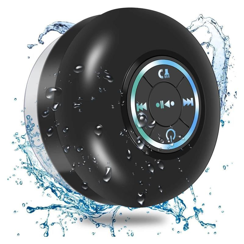 Waterproof Bluetooth Shower Speaker with LED: Portable, Hands-Free, Rechargeable