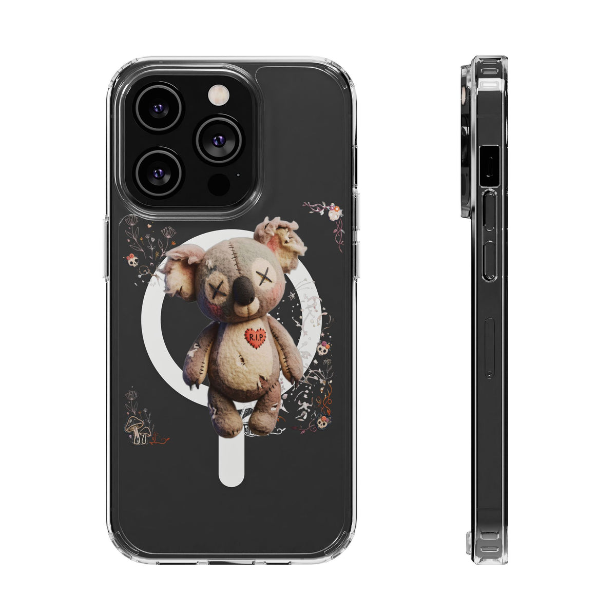 Clear Magnetic Phone Case – Cursed Cuddles – Compatible with iPhone 13–16 Series