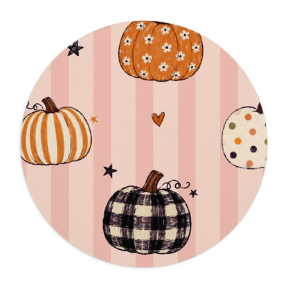 Round Mouse Pad – Pumpkin Picnic