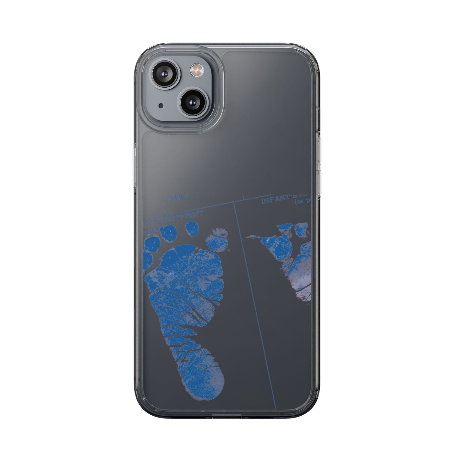 Clear Phone Case – Mom’s Little Blue Footprints